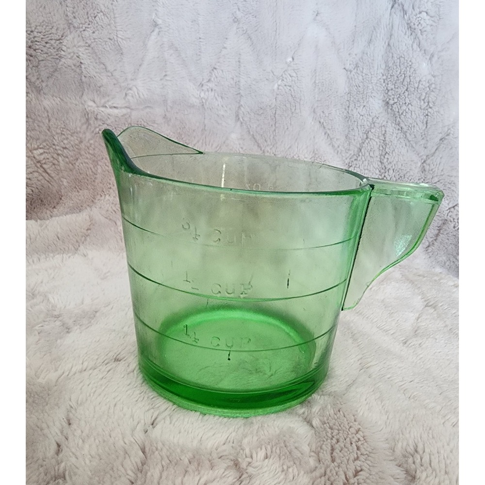 Jeannette Vintage Green Depression Glass Measuring Cup 8oz 1 Cup Retro Kitchen